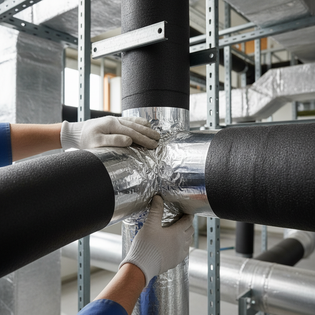 50mm silver foil butyl tape application