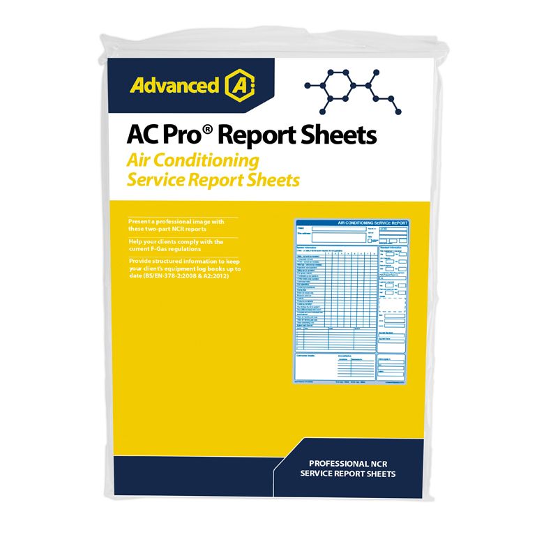 AC-Pro Refrigerant Service Report Pad