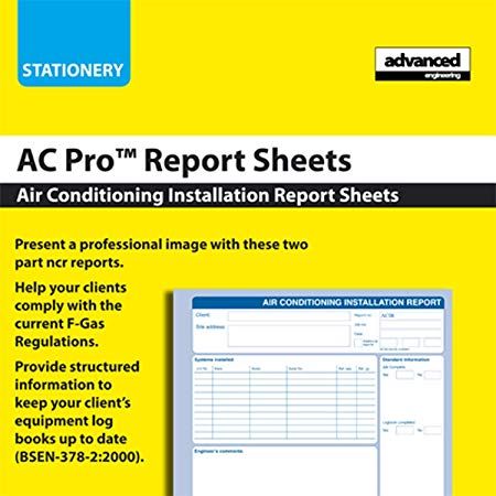 Air Conditioning Installation Report Pad AC Pro 80029