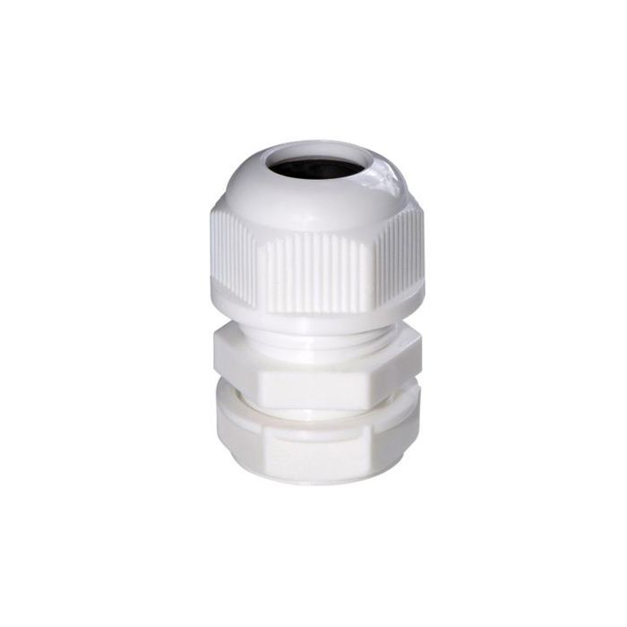Dome Top Glands with Lock Nut 20mm White x 10
