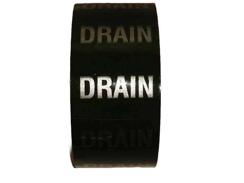 Drain Pipe Identification Tape - Self-Adhesive for Pipework Labelling