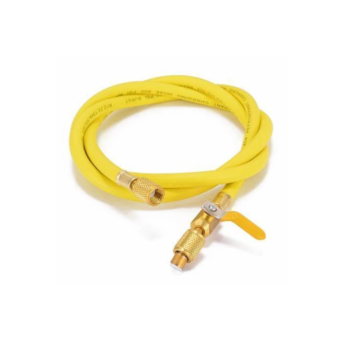 Mastercool Charging Hose Yellow 60 Inch 1/4 Manual Ball Valve