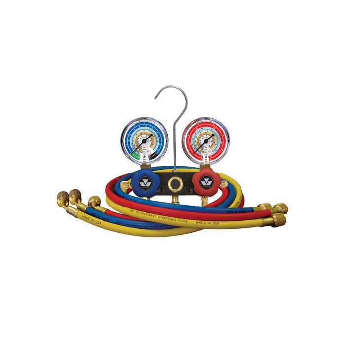 مجموعة عدادات ضغط التبريد ماستركول ثنائية الاتجاه مع 3 خراطيم بطول 90 سم R410 R404 93636-E