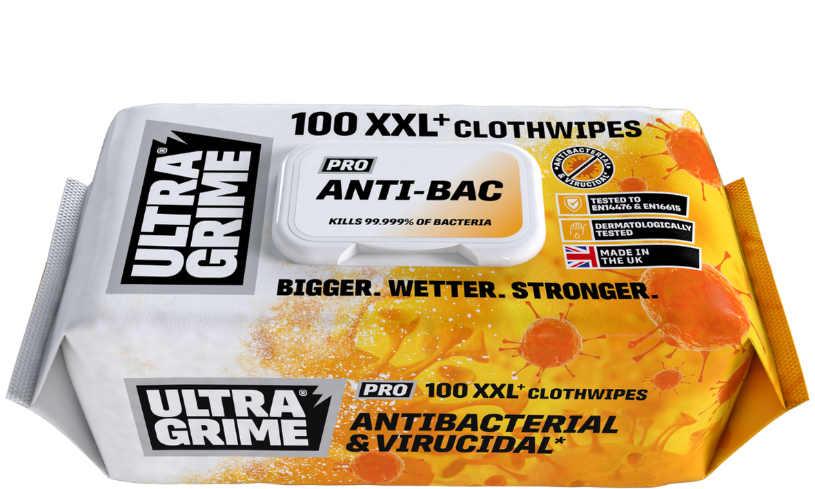 UltraGrime Pro Anti-Bac Antibacterial & Virucidal XXL ClothWipes — Pack of 100